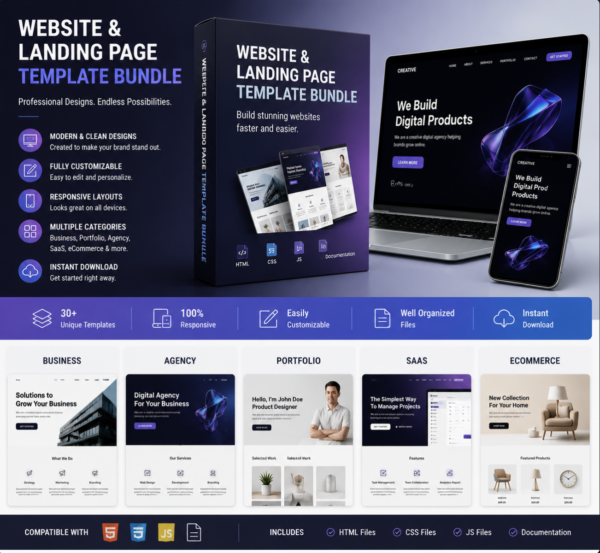 Website & Landing Page Template Bundle