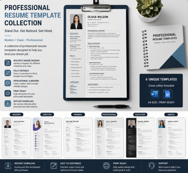 Professional Resume Template Collection