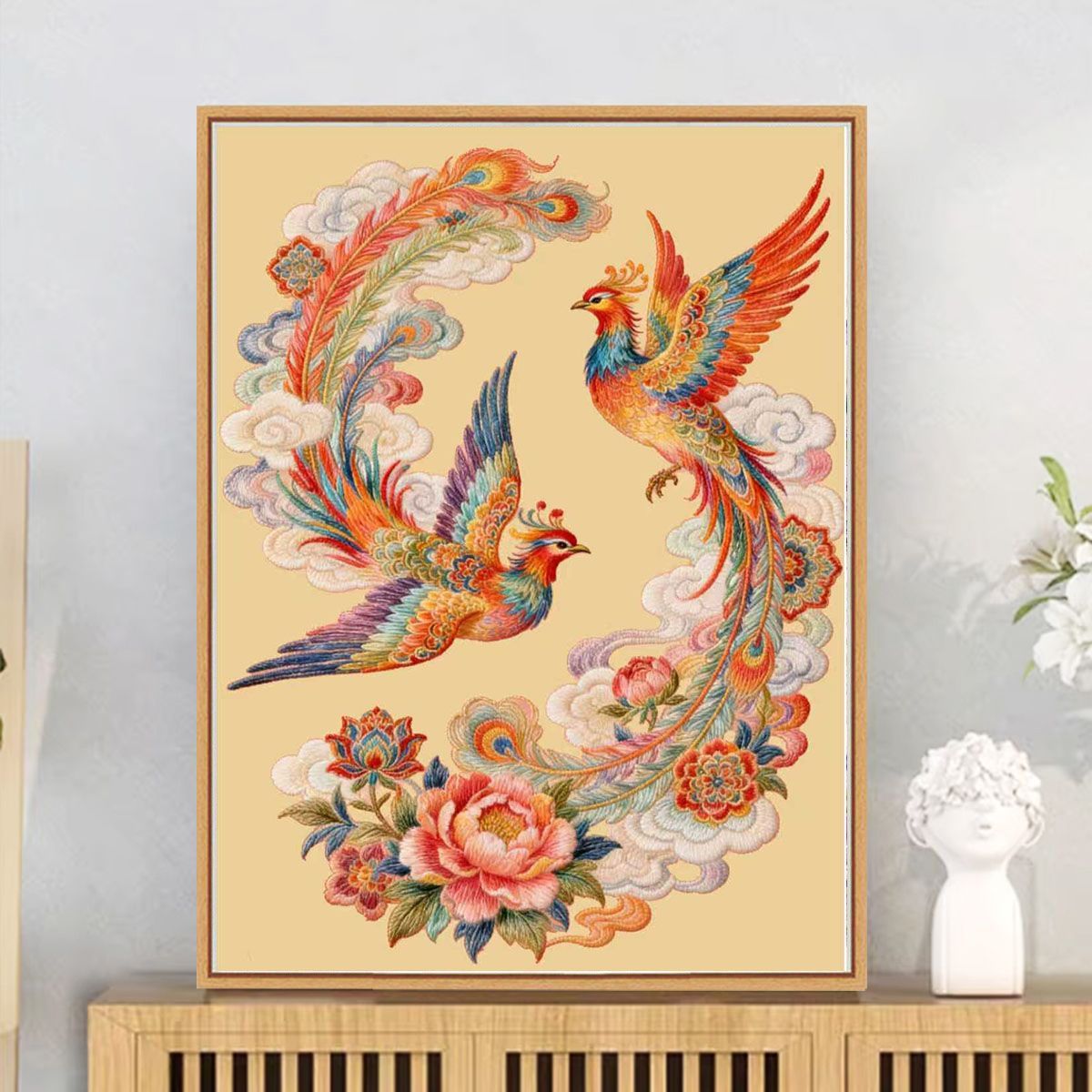 Handcrafted Chinese Embroidery Wall Art - Image 3