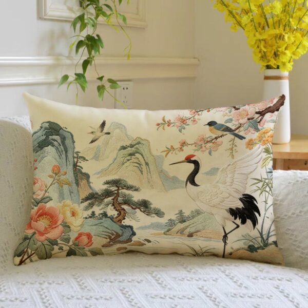 Silk Embroidered Decorative Pillow Cover